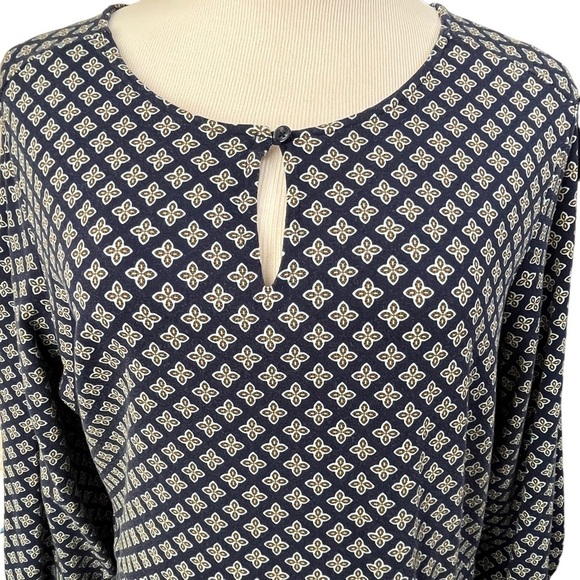 Lands’ End Plus-Sized Navy Blue Patterned Dress Size 1X - Picture 5 of 13